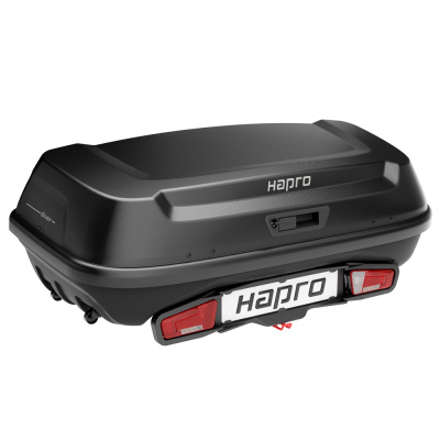 картинка Автомобильный бокс на фаркоп Hapro Boxer L 420 Hexagon black, черный компании RackWorld