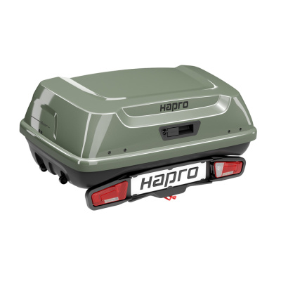 картинка Автомобильный бокс на фаркоп Hapro Boxer M 340 Sage Green, зеленый компании RackWorld