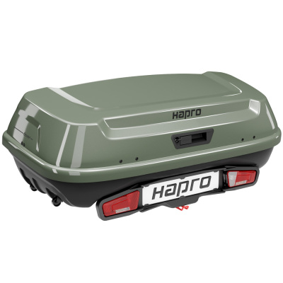 картинка Автомобильный бокс на фаркоп Hapro Boxer L 420 Sage Green, зеленый компании RackWorld